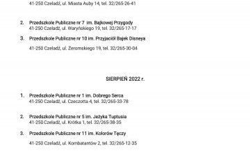 Dyżur wakacyjny 2022